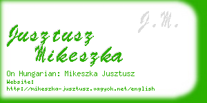 jusztusz mikeszka business card